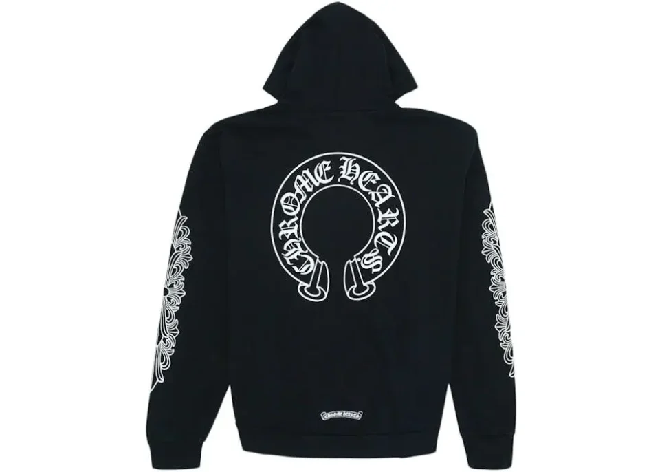 Black Chrome Hearts Zip Up Hoodie - back