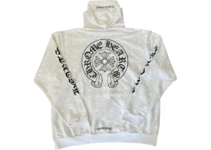 Chrome Hearts Plus Cross Horseshoe Hoodie White Back