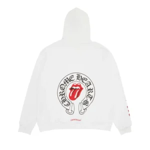 Chrome Hearts Rolling Stones Hoodie White - back