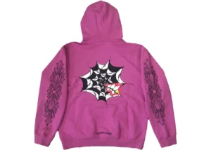 Purple Chrome Hearts Hoodie x Matty Boy Spider Web - back