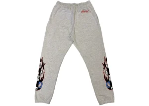 grey chrome hearts sweatpants back side image