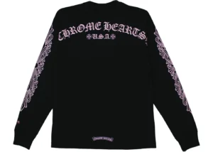 Black and Pink Chrome Hearts Shirt - back