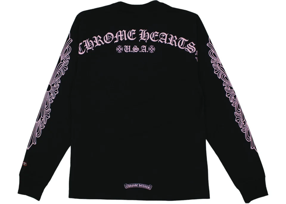 Black and Pink Chrome Hearts Shirt - back