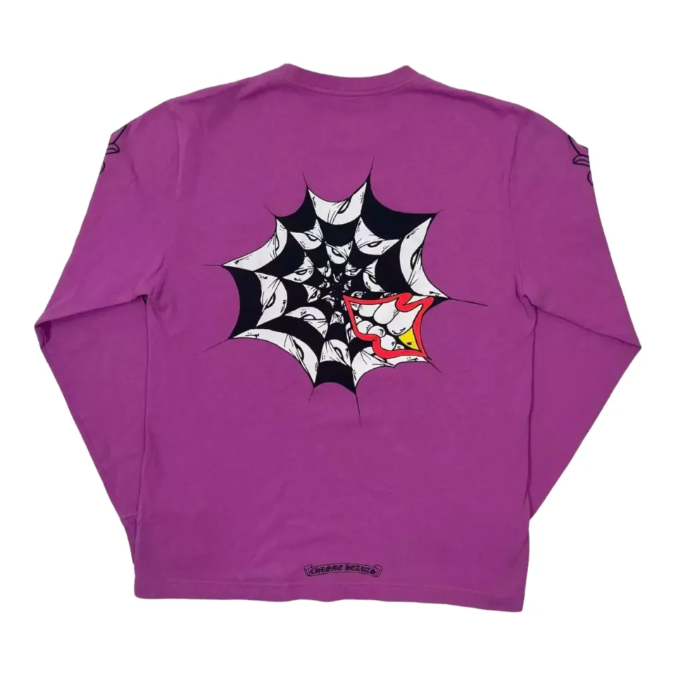 purple chrome hearts shirt - back