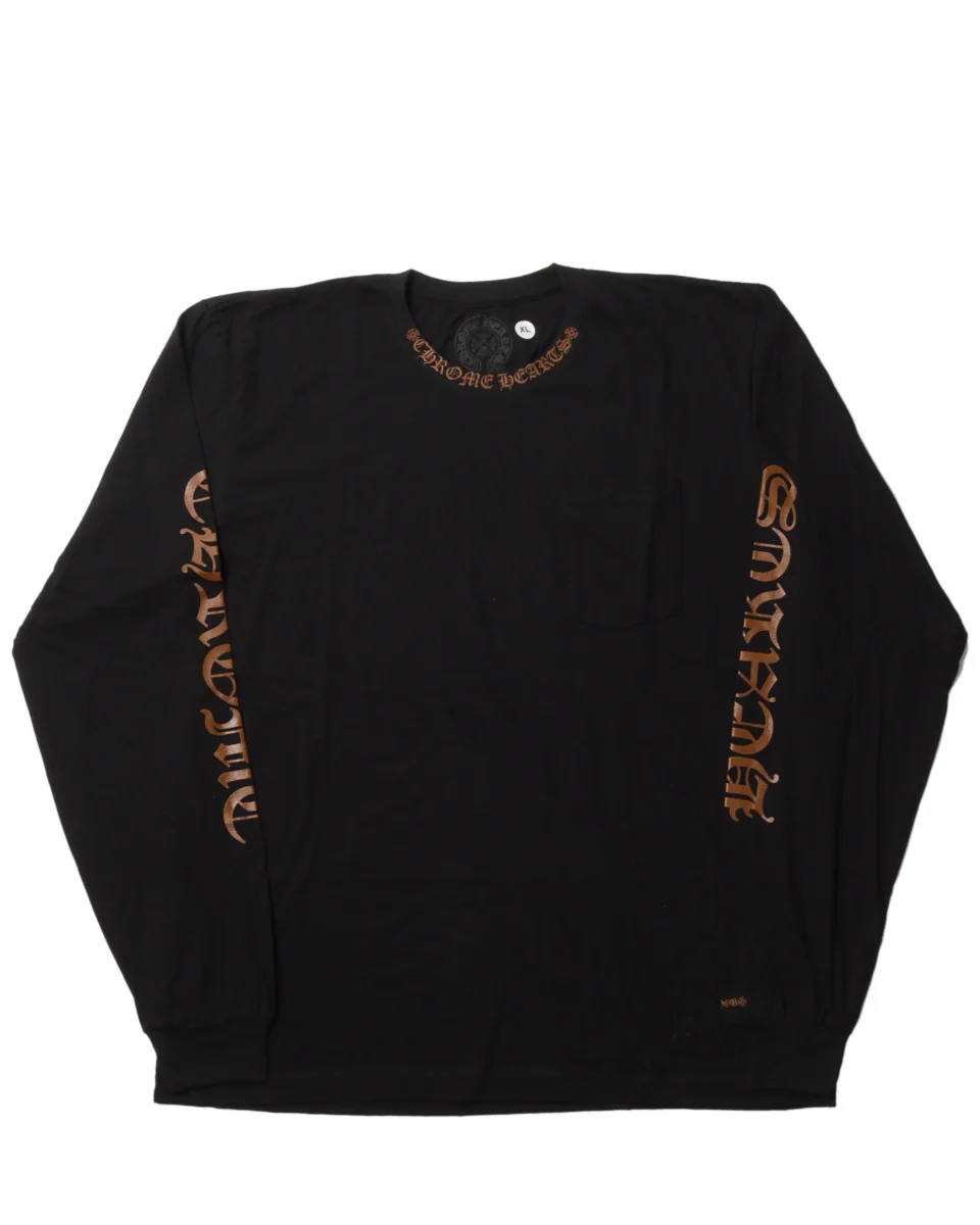 Chrome Hearts Brown Neck Logo T-Shirt - front