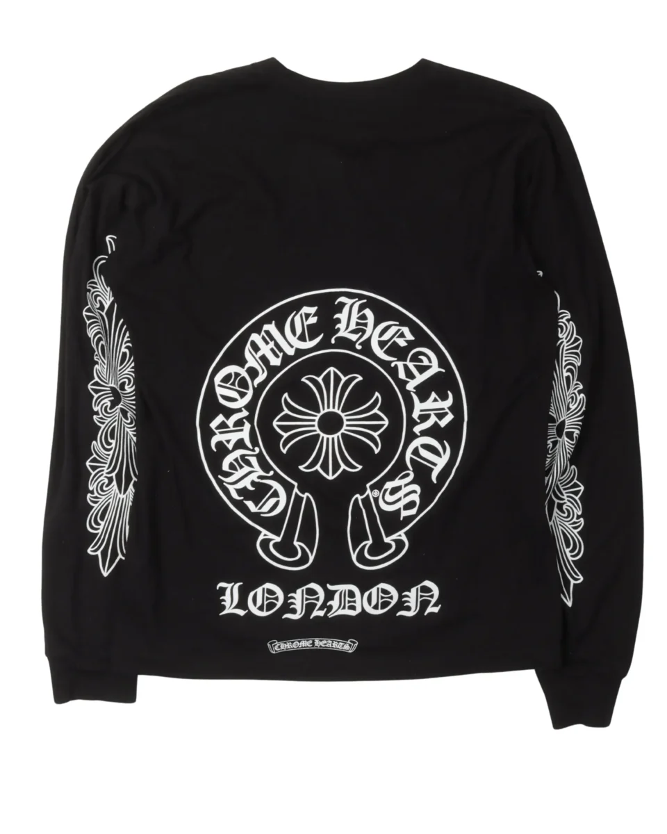 Chrome Hearts London Horseshoe Logo Crewneck T-Shirt - back