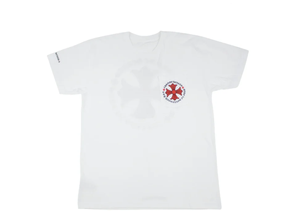 Chrome Hearts Made in Hollywood Plus Cross T-shirt White Red