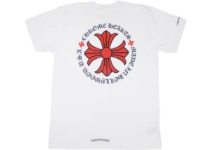 Chrome Hearts Made in Hollywood Plus Cross T-shirt White Red