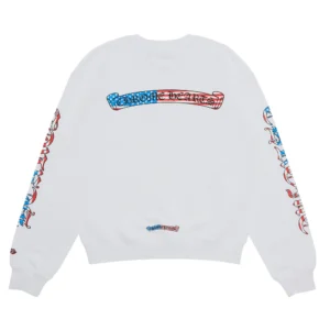 Chrome Hearts Matty Boy America Crewneck White Sweatshirt - back