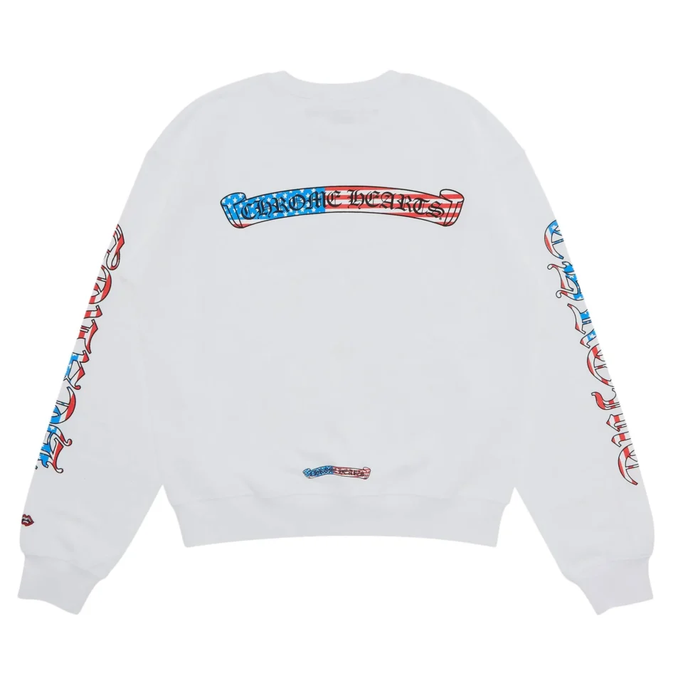 Chrome Hearts Matty Boy America Crewneck White Sweatshirt - back