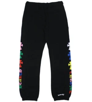 Chrome Hearts Multicolor Cross Cemetery Sweatpants Black