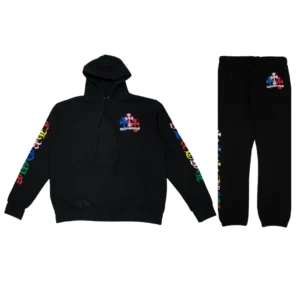 Chrome Hearts Multicolor Cross Cemetery Tracksuit Black