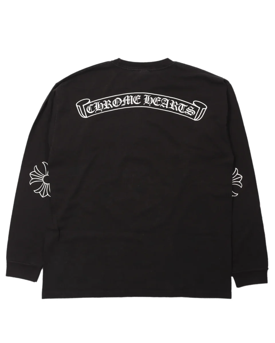 Chrome Hearts Vintage Elbow Crosses Black T-Shirt - back