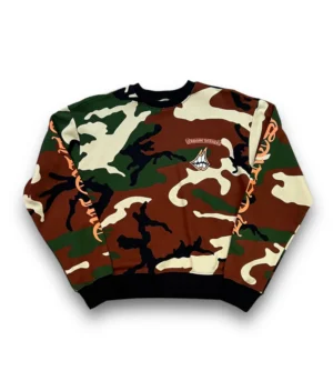 Chrome Hearts Matty Boy Caution Crewneck Camo Sweatshirt - front