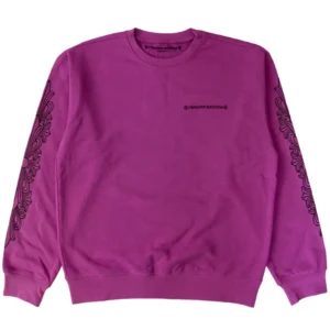 Chrome Hearts Matty Boy Spider Web Crewneck Purple Sweatshirt - front