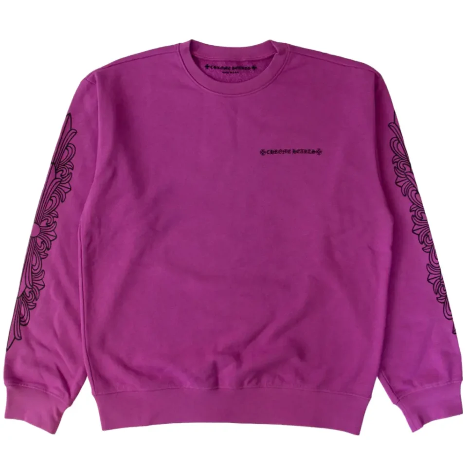 Chrome Hearts Matty Boy Spider Web Crewneck Purple Sweatshirt - front