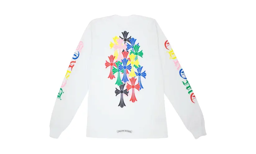 Chrome Hearts Multi Color Cross Cemetery White T-Shirt - back