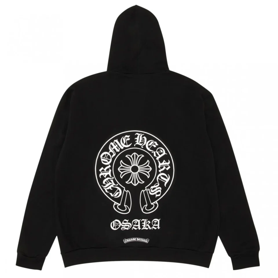 Chrome Hearts Osaka Exclusive Horseshoe Black Hoodie - back