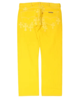 Chrome Hearts Paris Exclusive Levi's Cross Patch Yellow Jeans - back