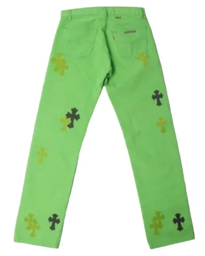 Chrome Hearts Sex Records Green Cross Jeans - back