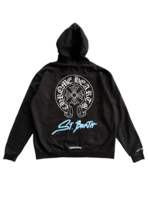 Chrome Hearts St Barth Exclusive Horseshoe Zip Up Black Hoodie - back