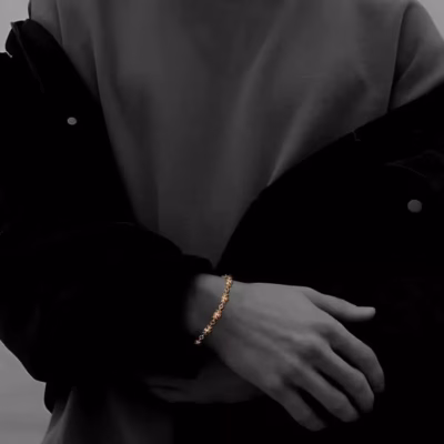 22K Gold Tiny E CH Plus Bracelet