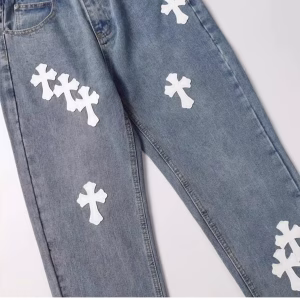 Chrome Hearts Crucifix Cross Patch Jeans