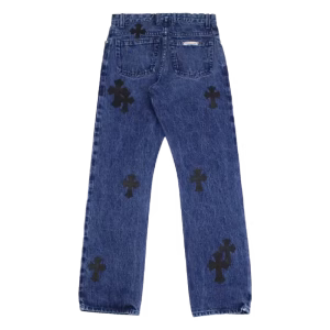 Cross Leather Patches Jeans