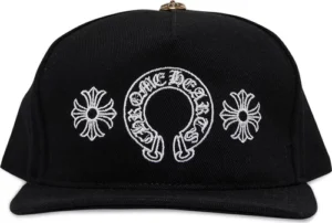 Chrome Hearts Horseshoe Denim Snapback Black Cap - front