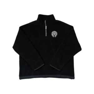 Chrome Hearts Horseshoe Fleece Half Zip Jacket Black