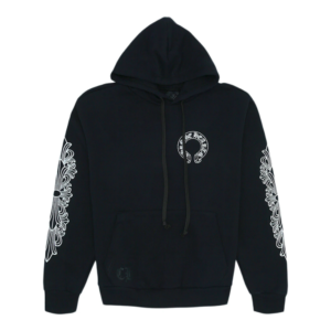 Chrome Hearts Horseshoe Floral Hoodie Black