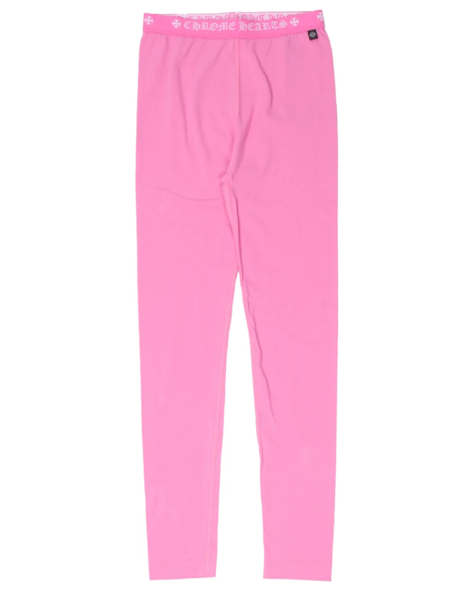 Chrome Hearts Pink Horseshoe Logo Legging - front