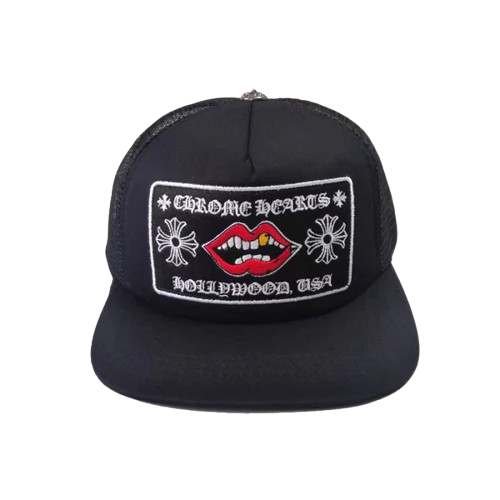 Chrome Hearts Chomper Hollywood Trucker Hat Black - front