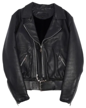 Chrome Hearts Fur Lined Leather Jacket - front