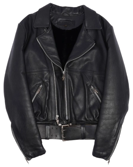 Chrome Hearts Fur Lined Leather Jacket - front