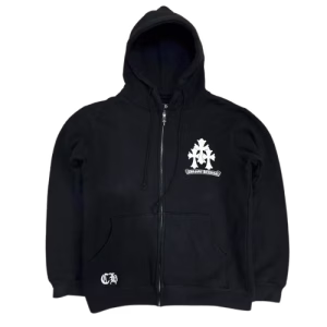 Chrome Hearts Triple Cross Logo Zip Up Hoodie