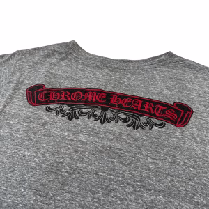 Chrome Hearts V-Neck Back Print Grey/Red Shirt