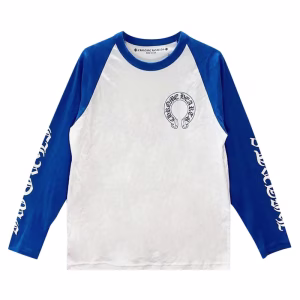 Blue and White Chrome Heart Shirt
