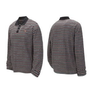 Chrome Hearts Cross Stripe Long Sleeve Polo Shirt Black