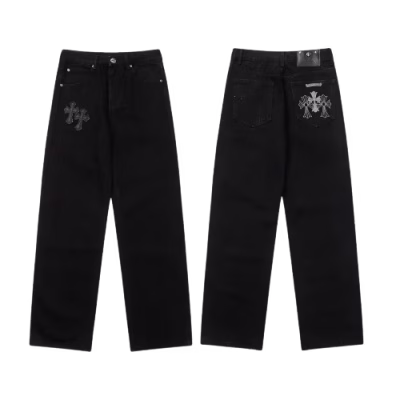 Black Chrome Heart Jeans