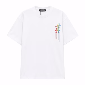 Chrome Hearts Rainbow Cross Drip Tee (White)