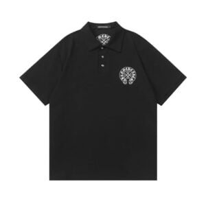 Chrome Hearts Black Horseshoe Polo Shirt