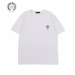 Chrome Hearts White Black Floral Cross Tee