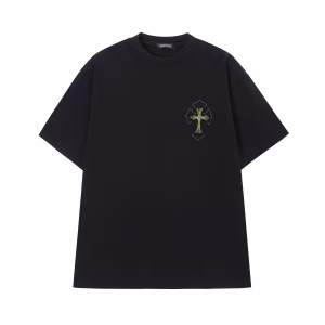 Chrome Hearts Black Green Gothic Cross T-Shirt