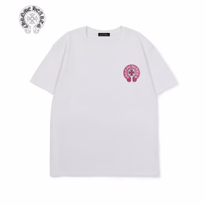 Chrome Hearts White Pink Horseshoe Graphic Tee