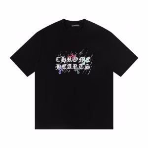 Chrome Hearts Sketch Cross Graphic Black T-Shirt
