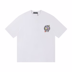Chrome Hearts Rainbow Cross Circle Logo Tee (White)