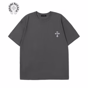 Chrome Hearts Grey Floral Cross Back Graphic Tee