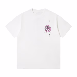 Chrome Hearts Pink Sketch Cross Tee White