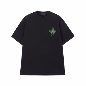 Chrome Hearts Black Green Cross Embroidered T-Shirt